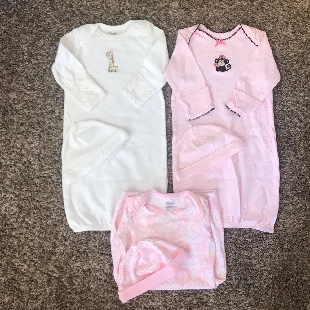 Little me 0-3mo sleep sacks with matching hats